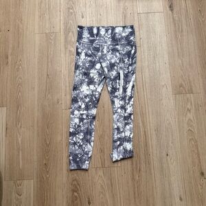 Grey and white Tie-Dye Leggings Athleta